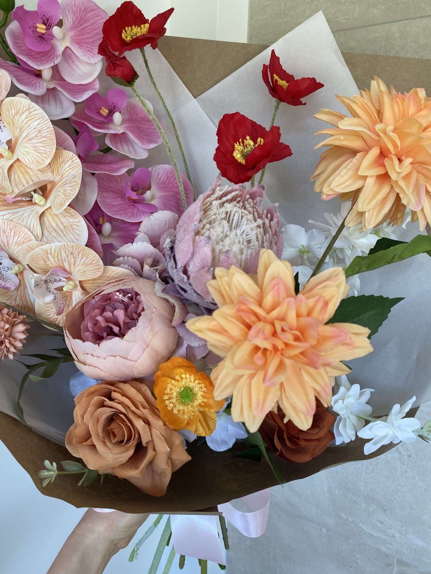 Bright Artificial Flower Bouquet Mothers Day