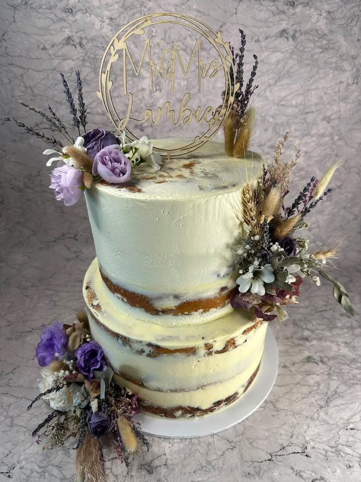 Rustic Artificial & Dried Wedding Bouquet Set Lilac