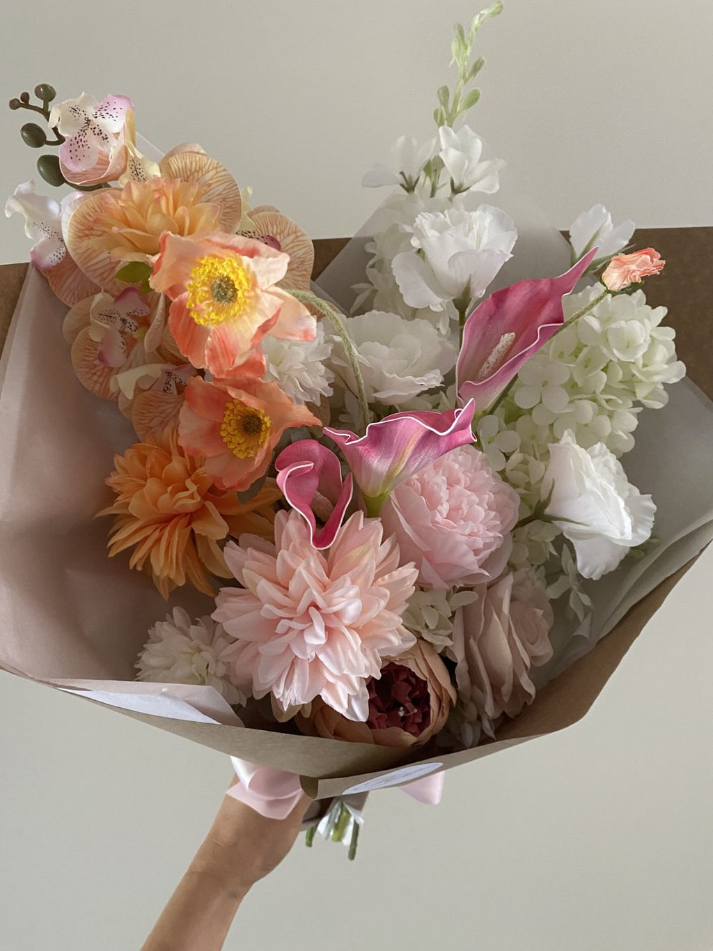 Mothers Day Artificial Pink Spice Bouquet