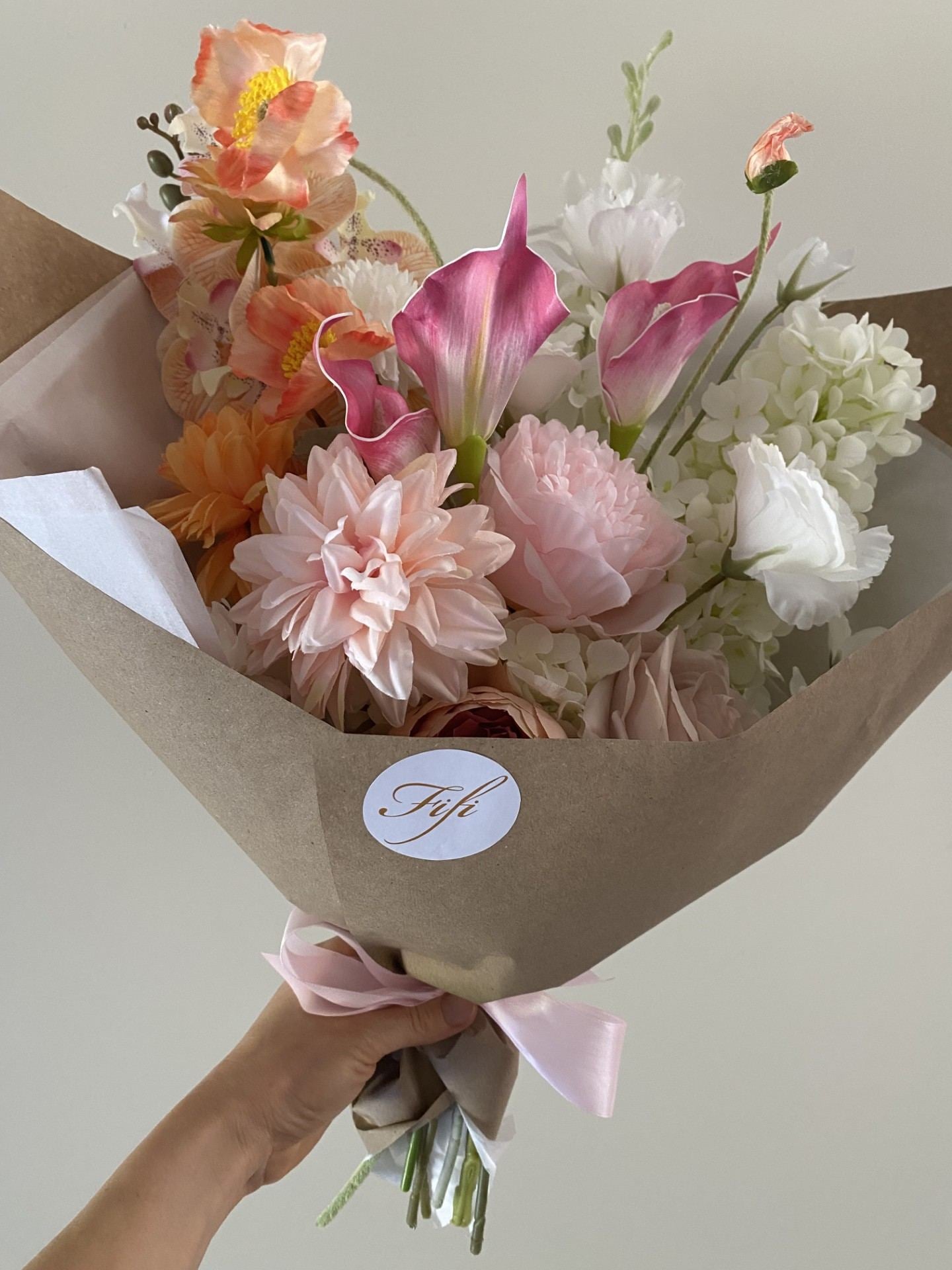 Mothers Day Artificial Pink Spice Bouquet