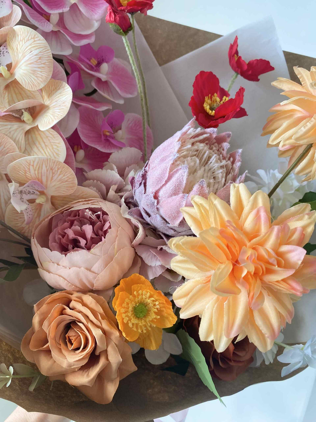 Bright Artificial Flower Bouquet Mothers Day