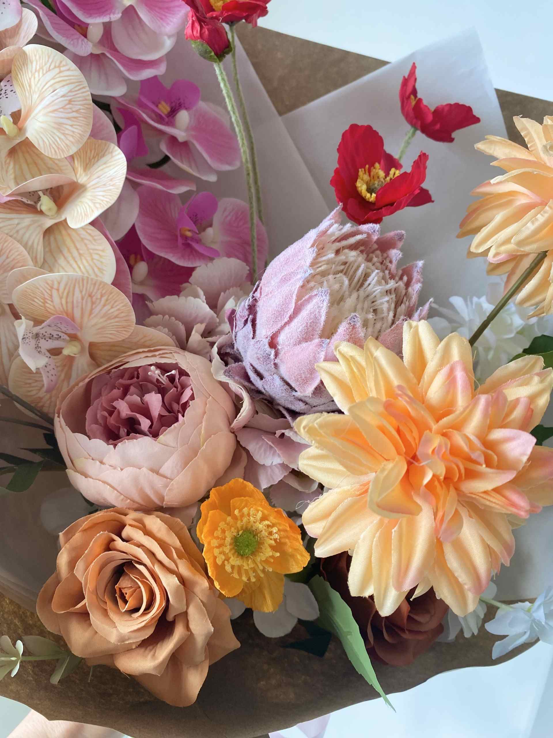 Bright Artificial Flower Bouquet Mothers Day