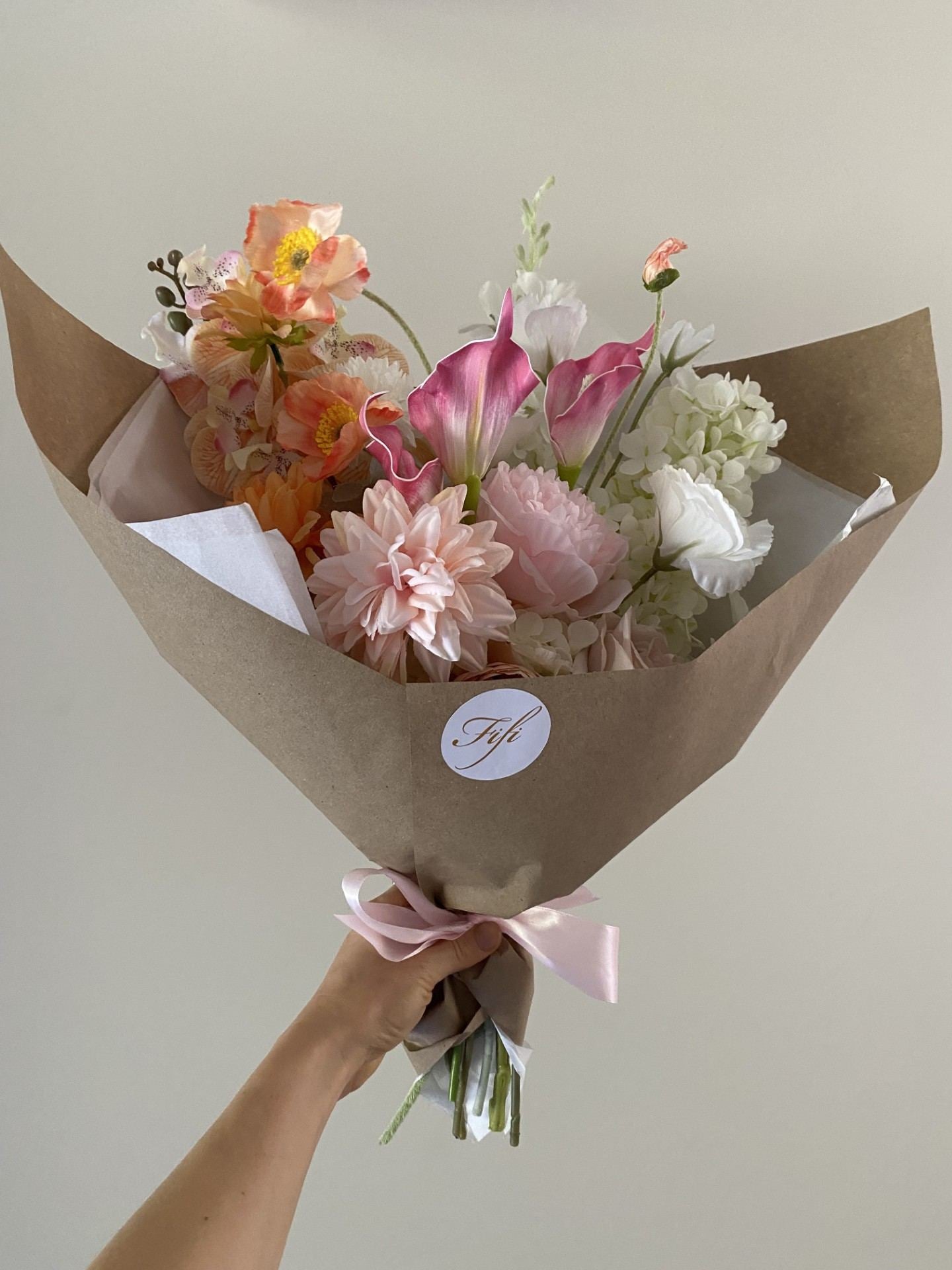 Mothers Day Artificial Pink Spice Bouquet