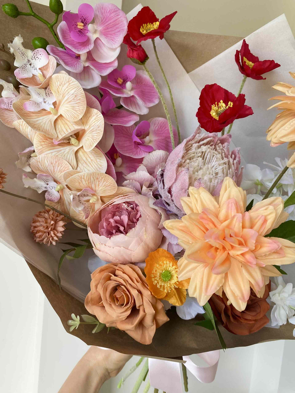 Bright Artificial Flower Bouquet Mothers Day