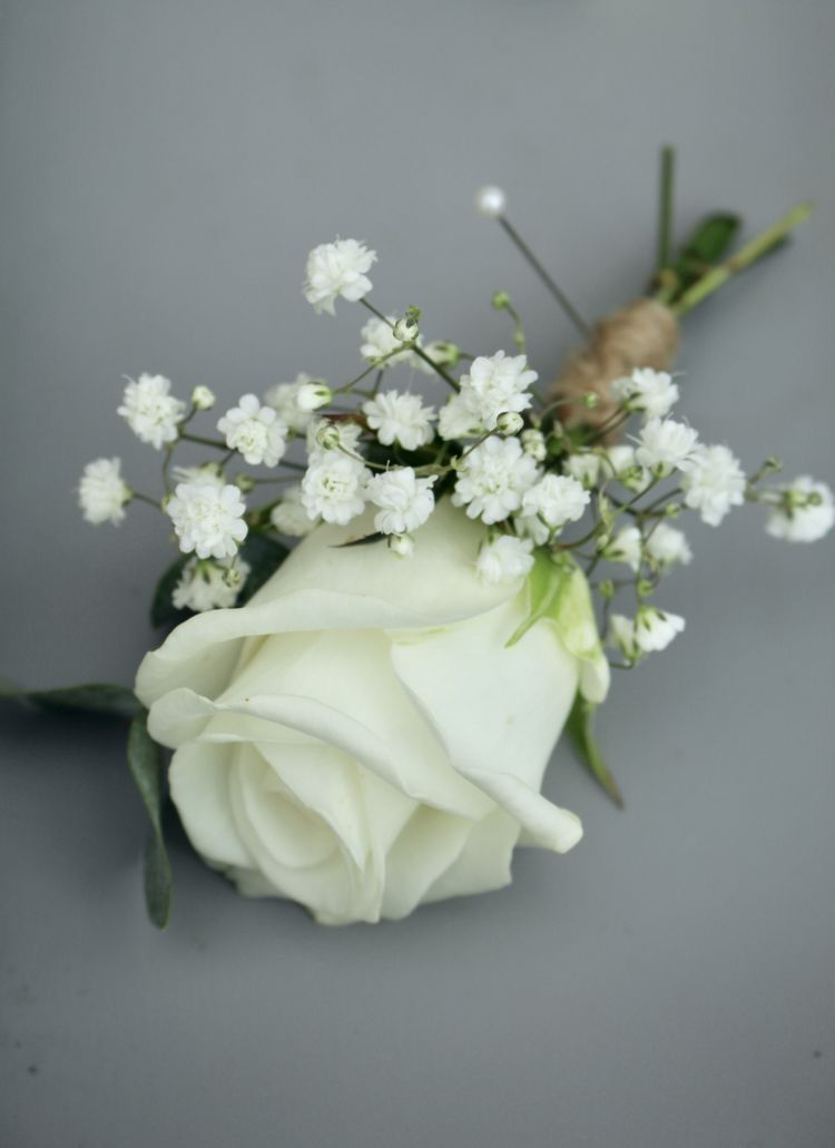 Artificial & Dried Flower Wedding Bouquet Set White