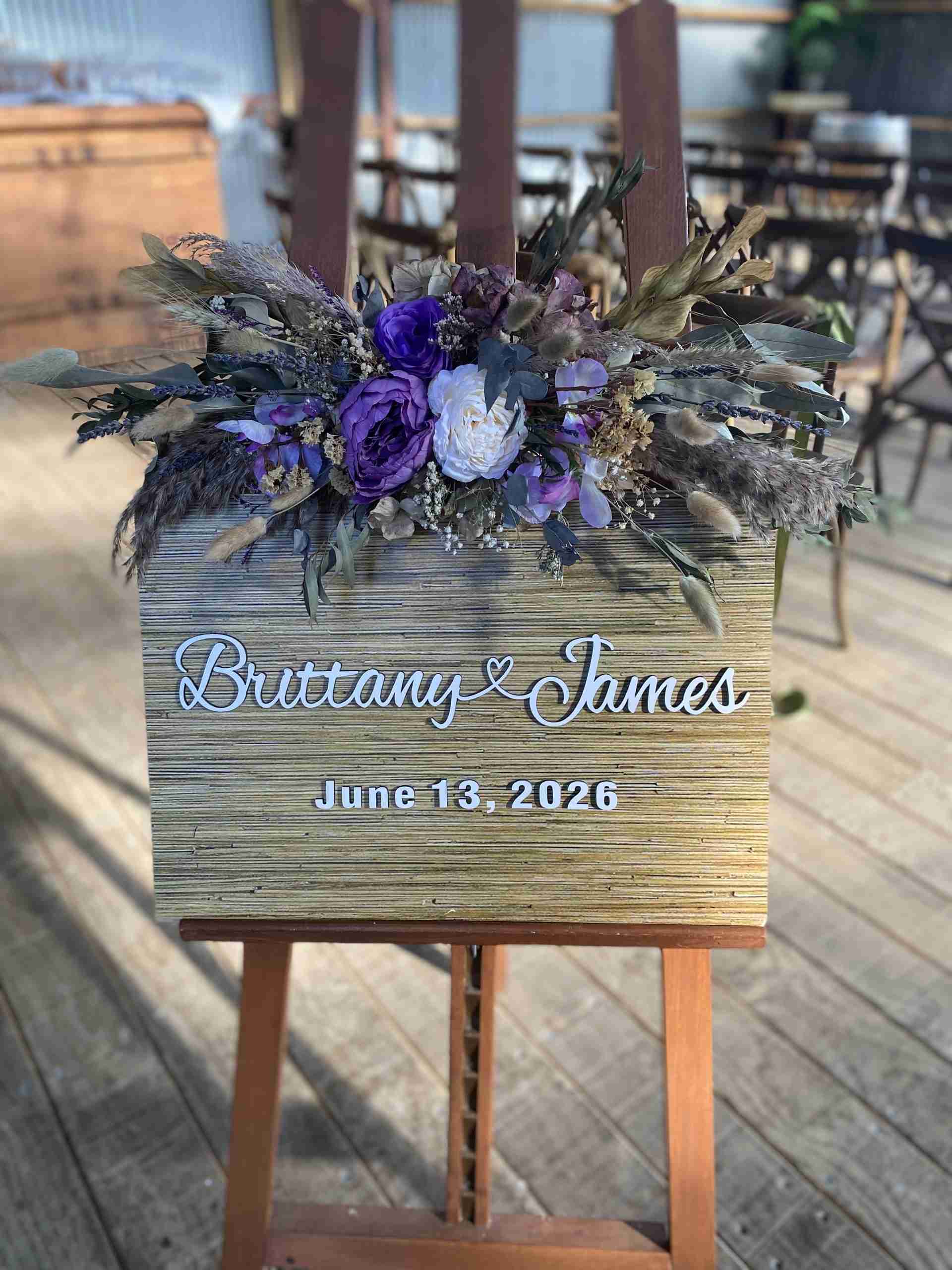 Rustic Artificial & Dried Wedding Bouquet Set Lilac