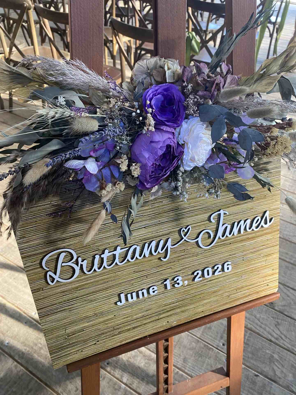 Rustic Artificial & Dried Wedding Bouquet Set Lilac