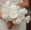 Artificial & Dried Flower Wedding Bouquet Set White